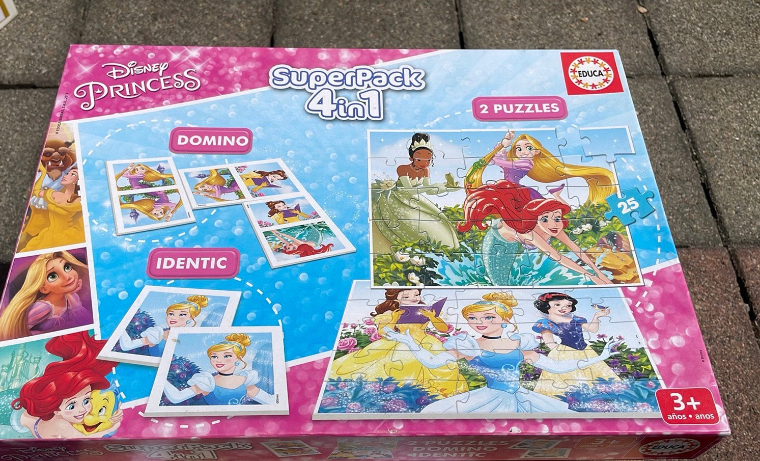 Disney-prinsessen - 4-in-1-spellen (2 puzzels, domino, enz.), Kinderen en Baby's, Speelgoed | Kinderpuzzels, Ophalen of Verzenden