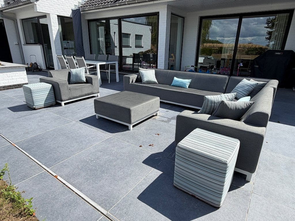 Lounge/salon complet *sunbrella* incl coussins et des poufs, Enlèvement, Utilisé, Sets de jardin