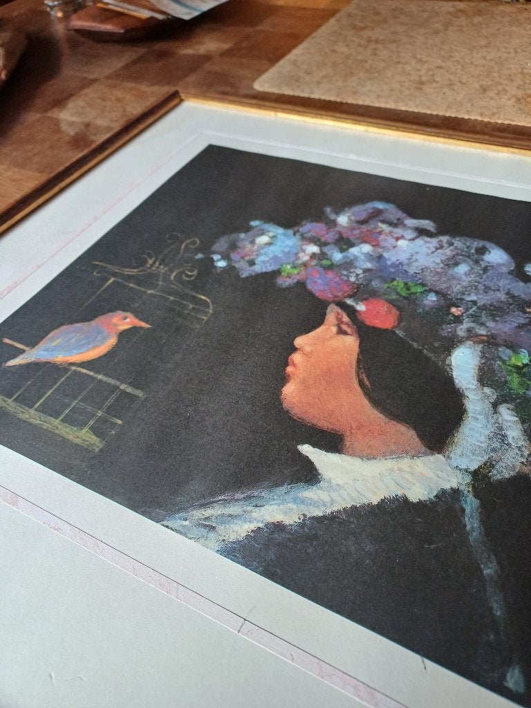 Staf Beerten - Vrouw met bloemenhoed (litho), Ophalen of Verzenden