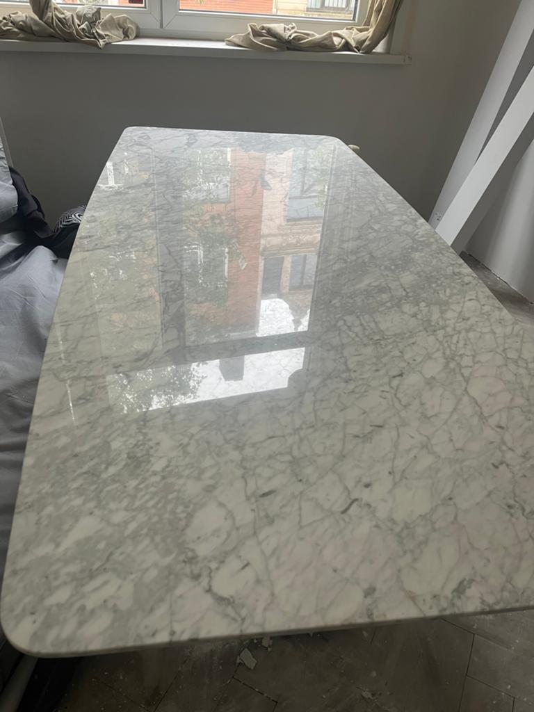 Tafel marmer, Huis en Inrichting, Tafels | Eettafels, Ophalen, Zo goed als nieuw