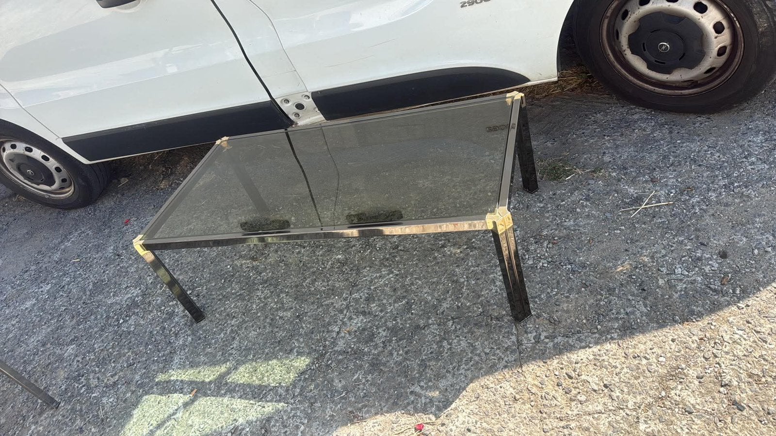 Table basse en verre, Ophalen, Gebruikt, Glas