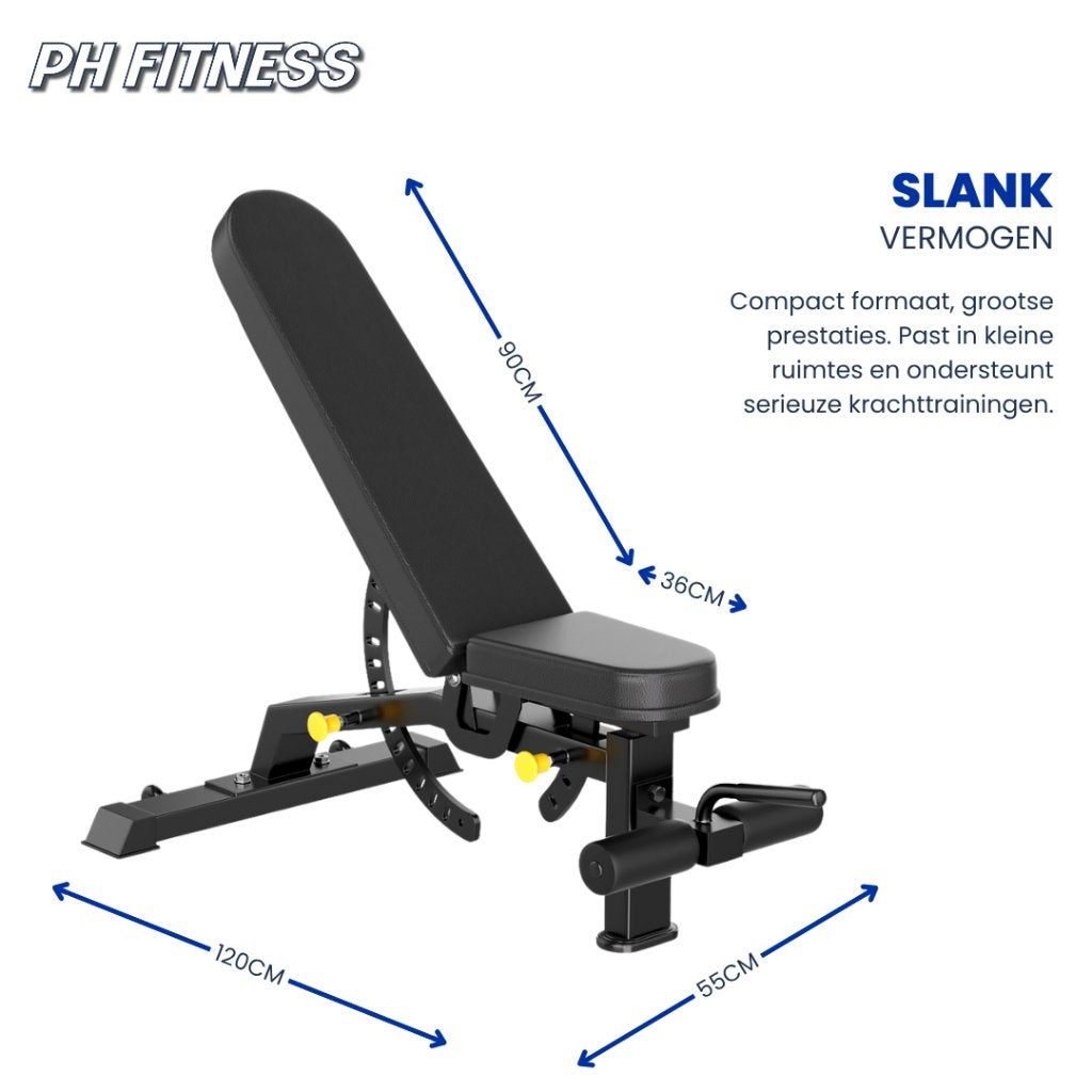PH Fitness PRO530 Fitnessbank - Incline Decline Bench, Enlèvement, Haltère
