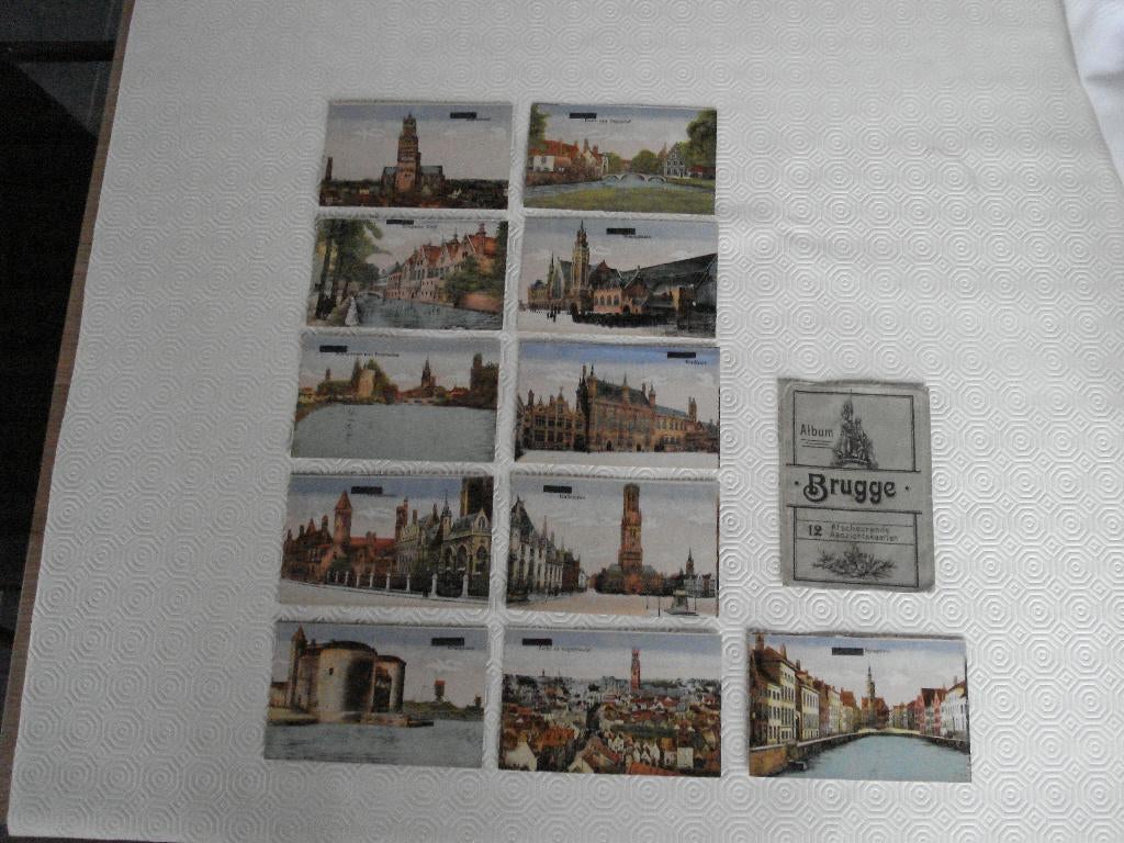 Zeer oude postkaarten, Brugge, 12 stuks, Verzamelen, Ophalen, Gelopen