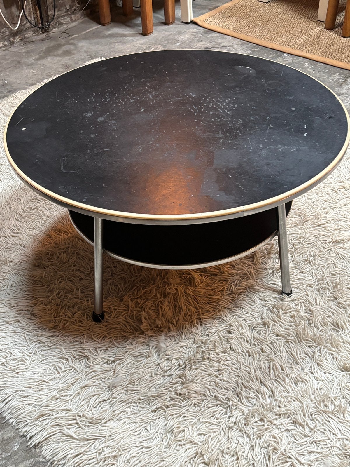 Vintage Gispen salontafel mid century, Huis en Inrichting, Tafels | Salontafels, Ophalen, Mid century vintage, Gebruikt, Rond