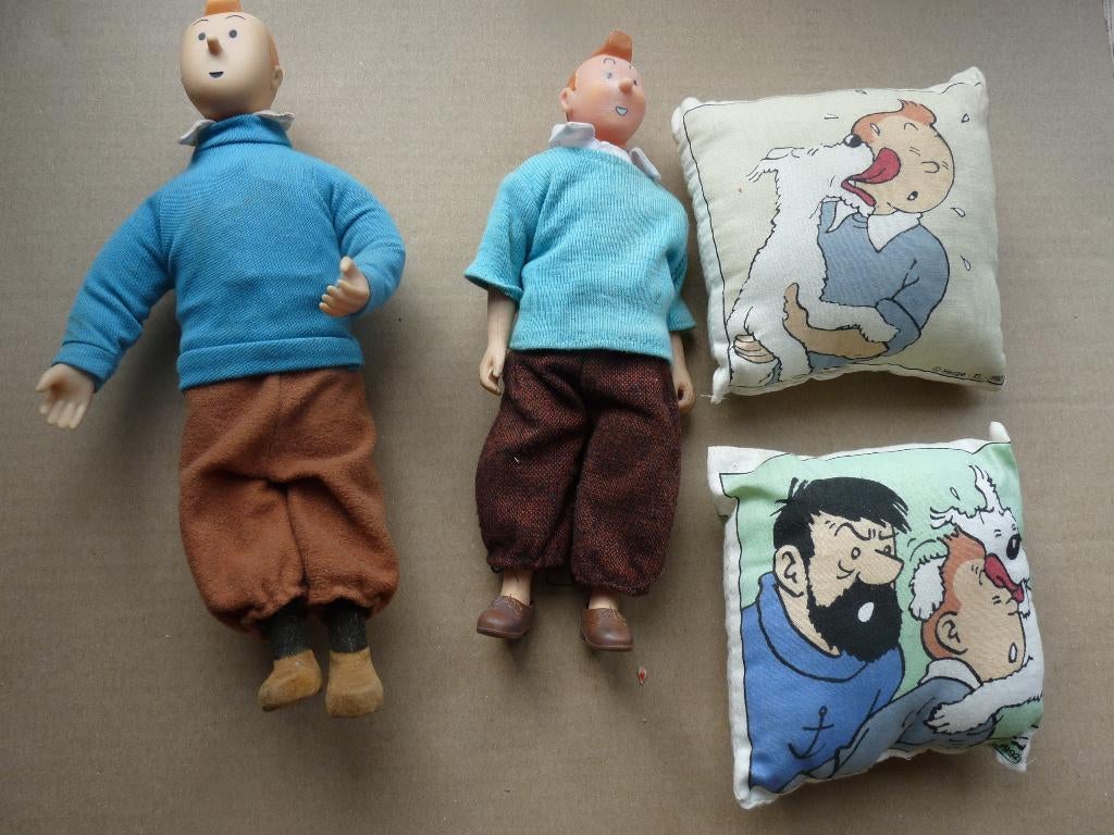 Kuifje - 2 poppetjes + 2 kussens, Ophalen, Zo goed als nieuw, Hergé