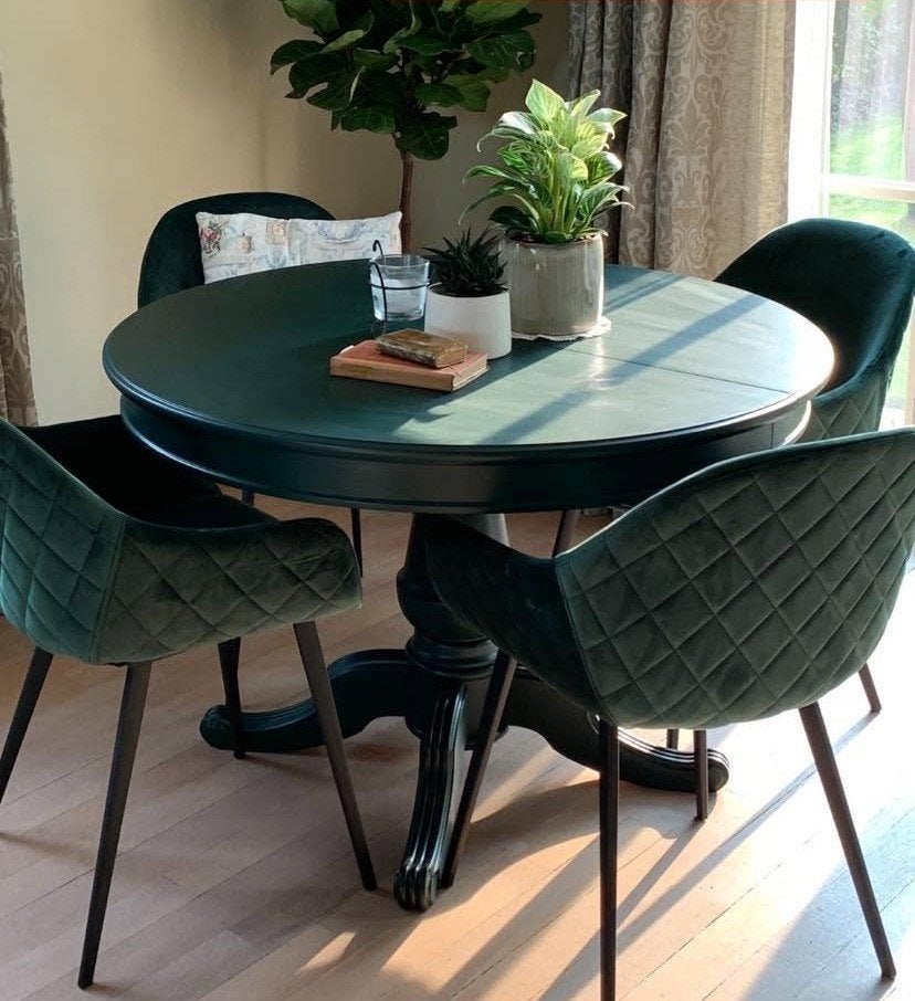 Tafel met 4 stoelen, Ophalen, 150 tot 200 cm, Zo goed als nieuw, Vijf personen of meer