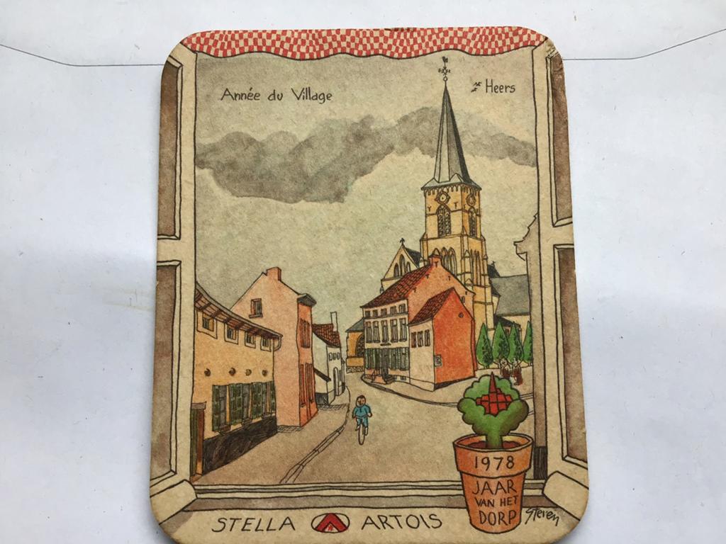 Oud bierviltje Heers 1978, Ophalen, Zo goed als nieuw, Stella Artois