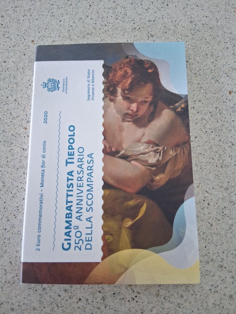 2 euro San Marino 2020 Tiepolo in boekje, Ophalen of Verzenden, San Marino, 2 euro, Losse munt