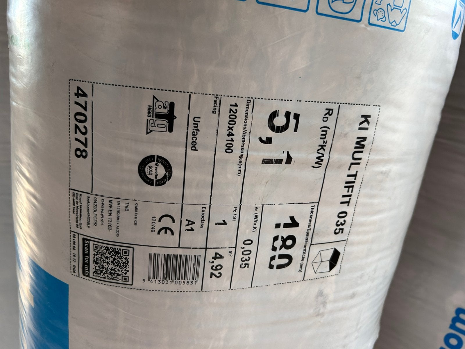 Knauf multifit 18 cm minerale wol, Doe-het-zelf en Bouw, Overige materialen, 12 cm of meer, Zo goed als nieuw, 15 m² of meer