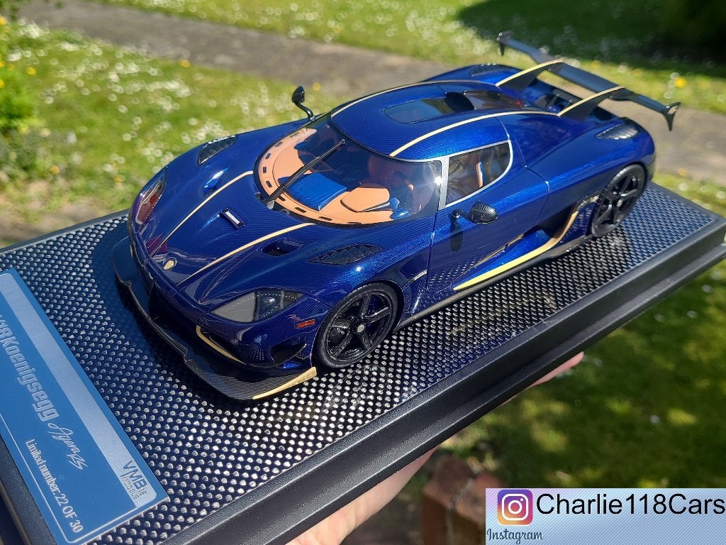VMB 1/18 Koenigsegg Agera RS – Blue Carbon, Hobby en Vrije tijd, Ophalen of Verzenden, Nieuw