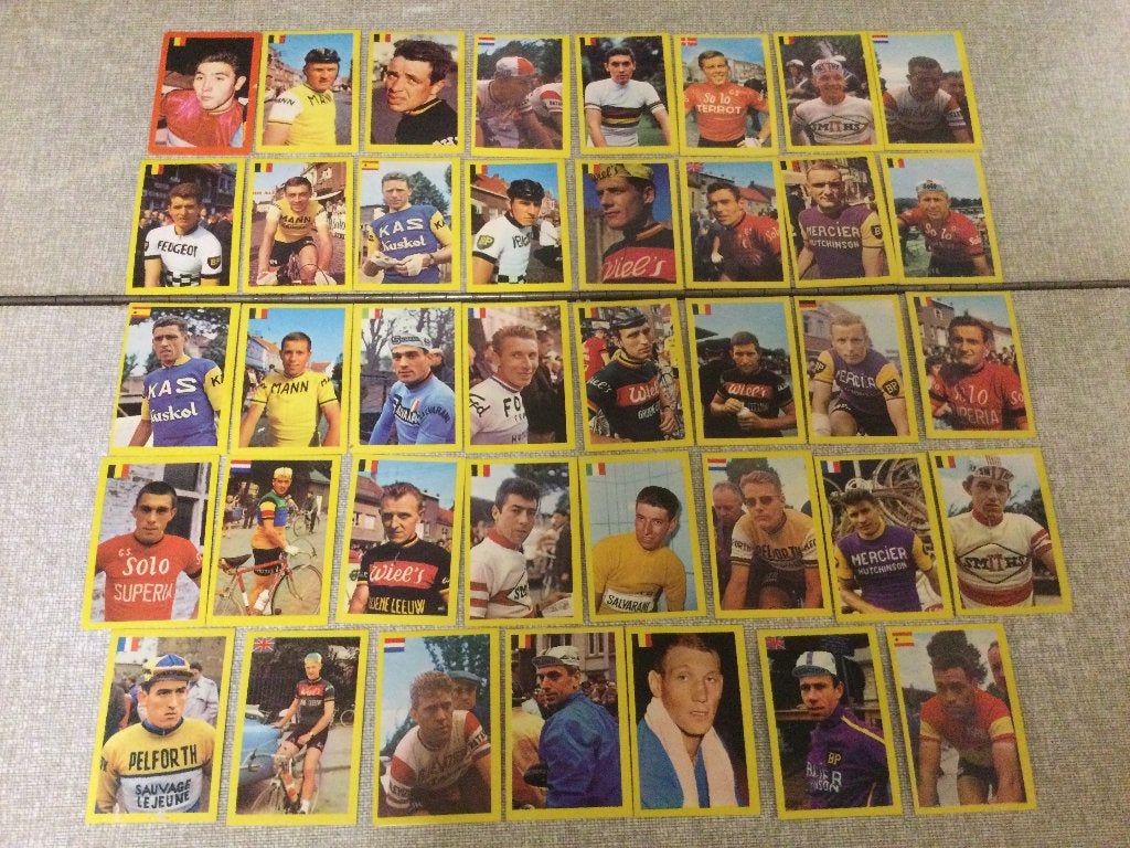 39 chromos  wielrenners monty gum 1968, Verzamelen, Ophalen of Verzenden, 1940 tot 1960, Ongelopen, Sport en Spel