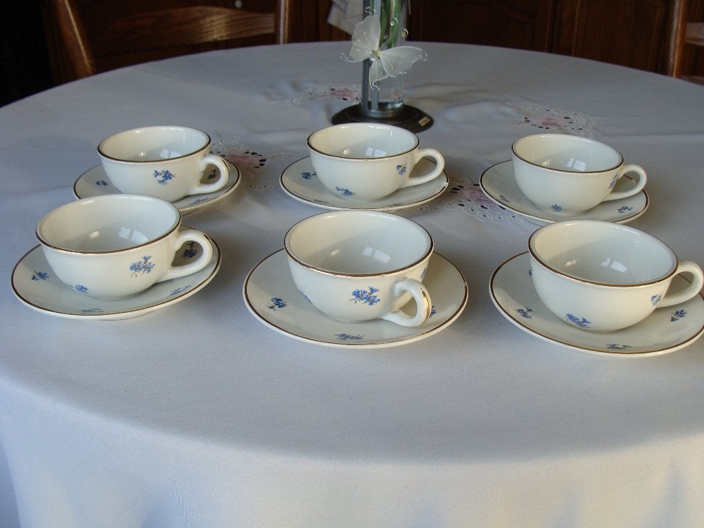 service 6 tasses et 6 sous-tasses, poinçonné, vintage, Enlèvement