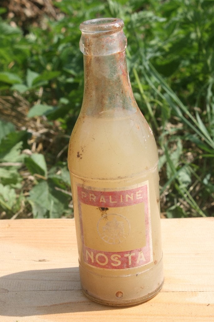 Fles Praliné Nosta Lauwe Estaminet ancienne, Ophalen of Verzenden, Flesje(s)
