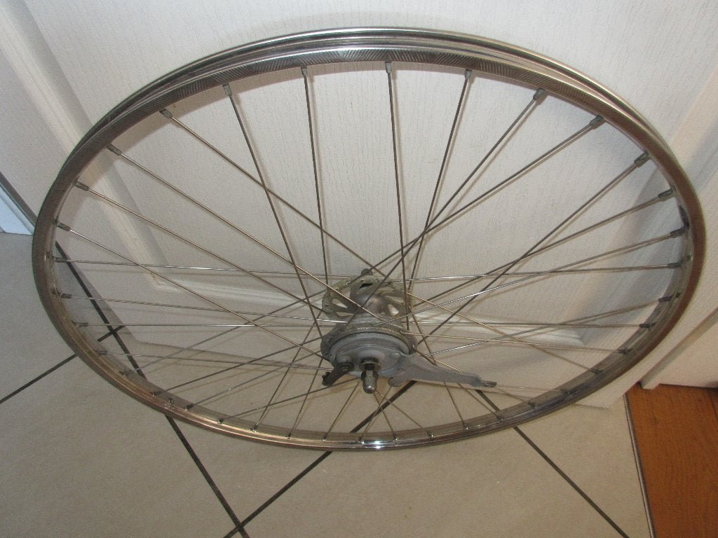 Voorwiel 28 inch X 1 3/8 met Sachs trommelrem in goede staat, Enlèvement, Utilisé, Bakfiets, Roue