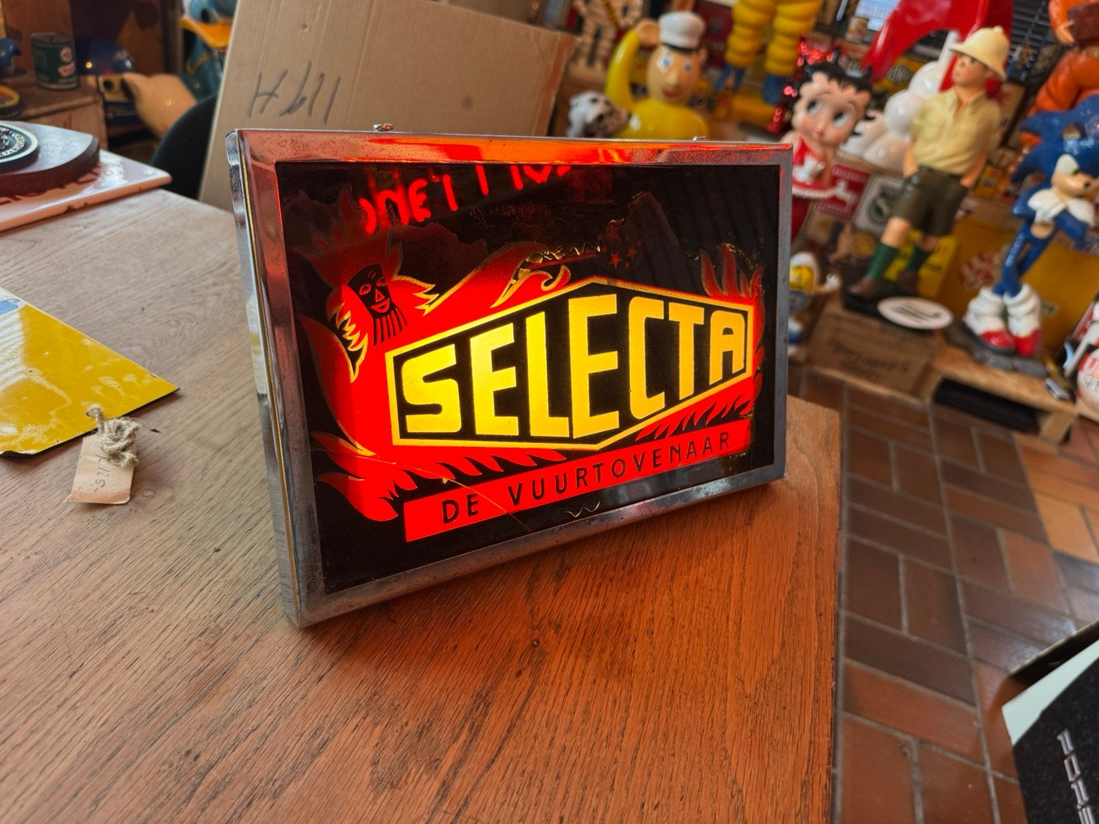 SELECTA oude reclame lichtbak metaal, Ophalen, Gebruikt, ., Lichtbak of (neon) lamp