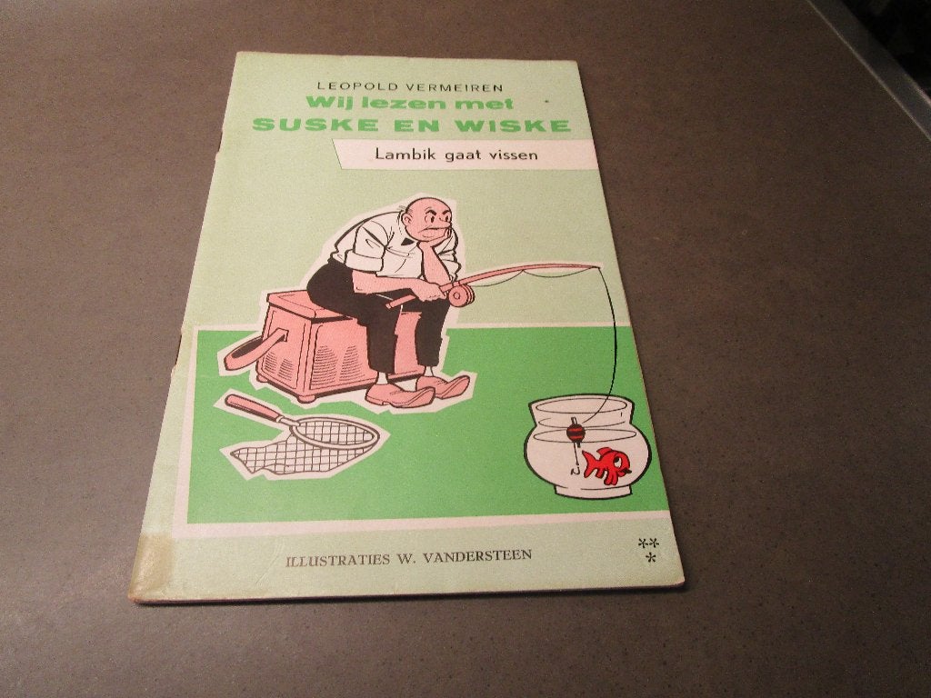 Suske en Wiske - Lambik gaat vissen -SC - 1e druk, Boeken, Stripverhalen, Gelezen, Vermeiren-Vandersteen, Eén stripboek, Ophalen of Verzenden
