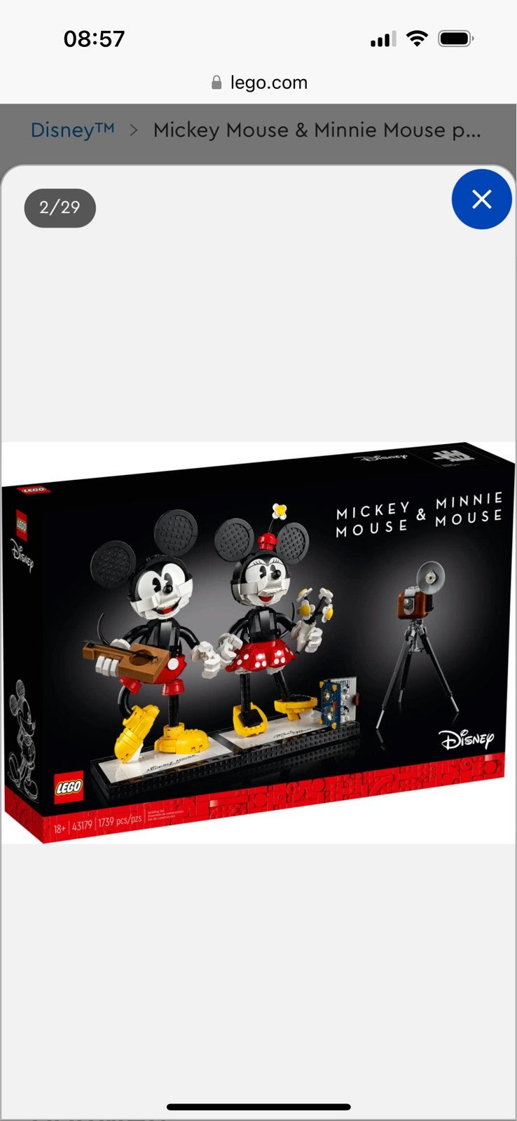 Lego 43179 Mickey Mouse & Minnie Mouse NIEUW MINT, Ophalen, Lego
