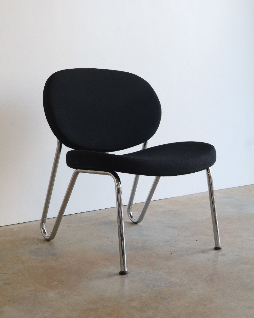 Sitland chromen design buisframe fauteuil made in Italy, Huis en Inrichting, Ophalen, Gebruikt, Modern Design, Minder dan 75 cm