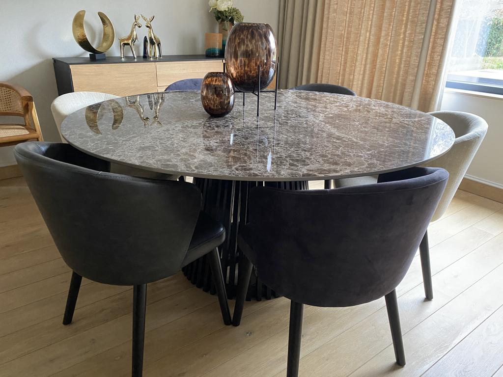 Ronde dineertafel dia 160cm keramische tafel, Huis en Inrichting, Ophalen, 55 tot 75 cm, Zo goed als nieuw, 60 cm of meer