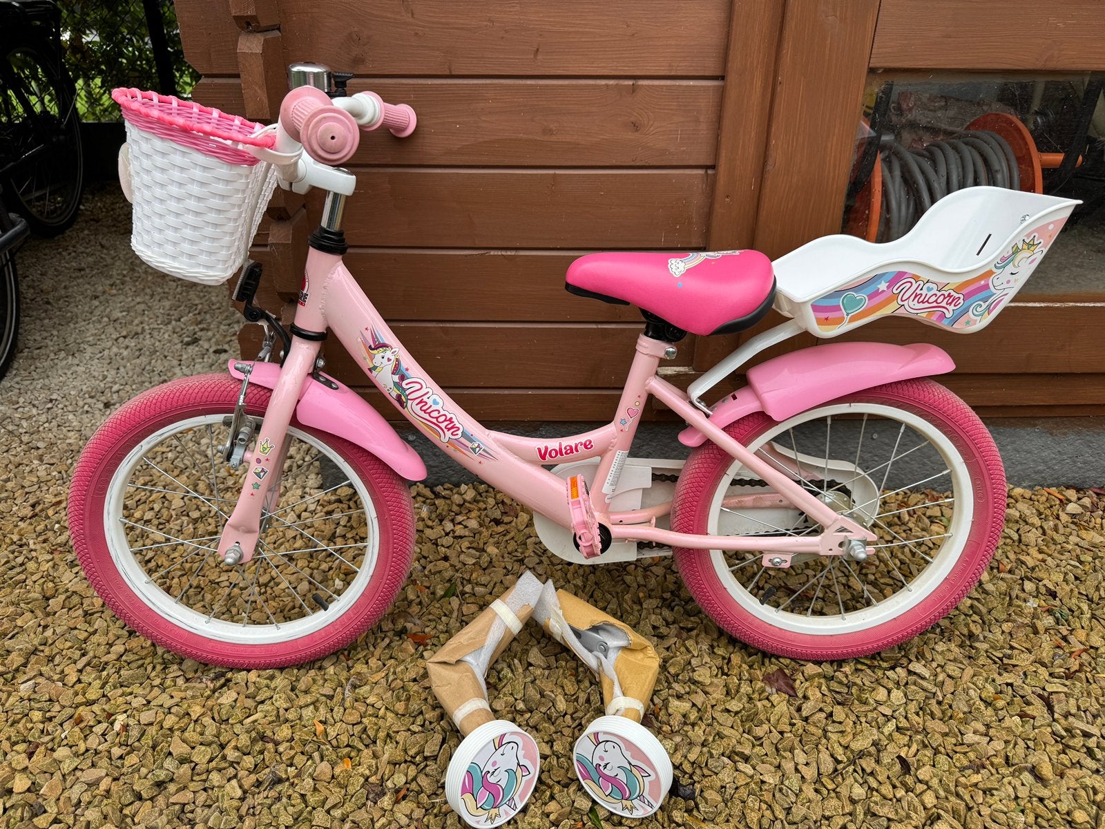 Volare Unicorn 16 inch meisjesfiets (bijna nieuw), Vélos & Vélomoteurs, Frein à rétropédalage, Comme neuf, Enlèvement, Frein à main