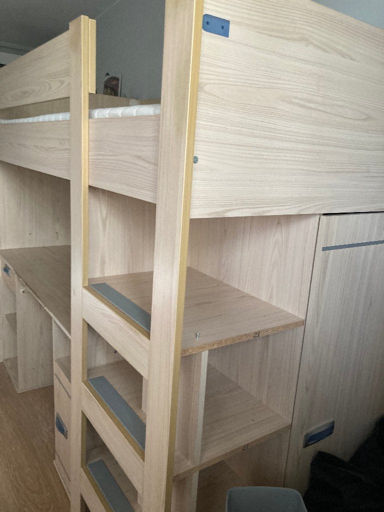 Hoogslaper met bureau, Ophalen, Gebruikt, Hoogslaper