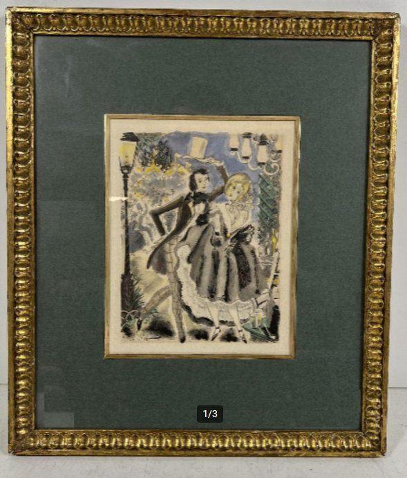 aquarelle signe andre dignimont, Ophalen of Verzenden