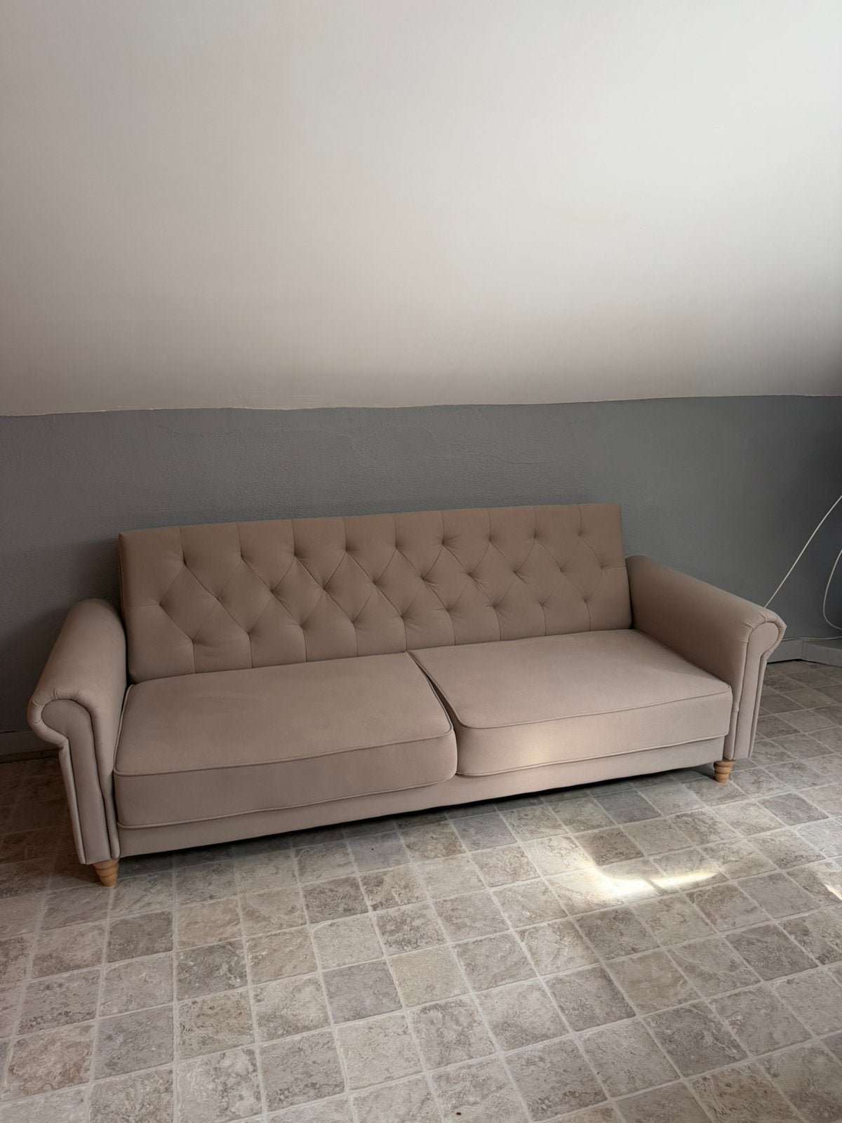 Canapé-lit 3 places Maisons du Monde – neuf – beige/taupe, Enlèvement, Comme neuf, Bois