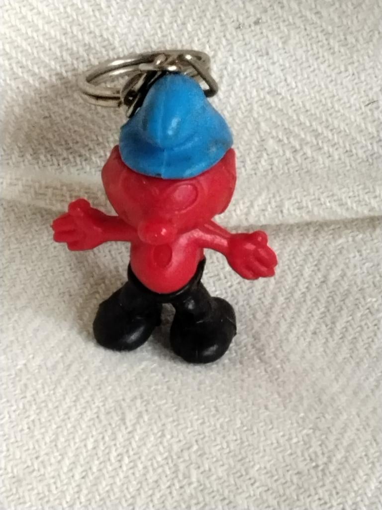Smurf smurf jaren 70 sleutelhanger, Ophalen of Verzenden