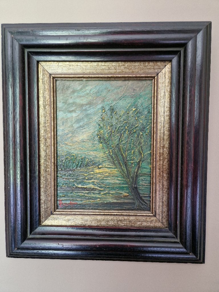 LUCIE BRULIN origineel olieverf 35 x 40, Ophalen of Verzenden, Olieverf