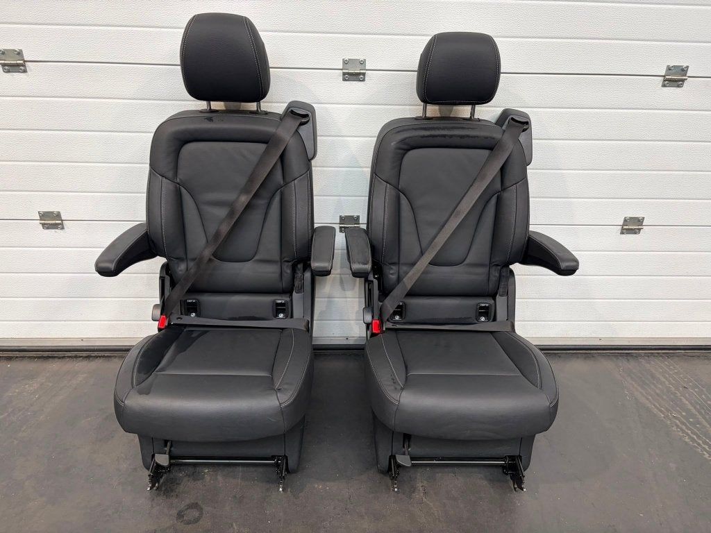 Mercedes-Benz V-klasse luxe stoelen/zwart leder/3 sets, Auto-onderdelen, Ophalen, Gebruikt, Mercedes-Benz