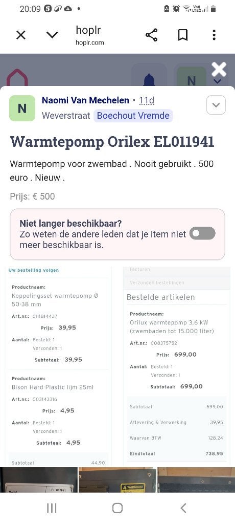 Warmtepomp Orilex, Ophalen, Nieuw, Overige typen