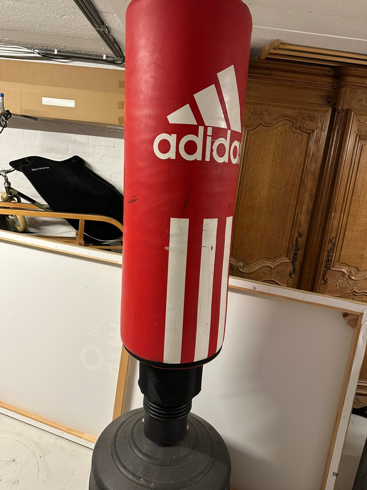 Bokspaal Adidas, Ophalen, Gebruikt