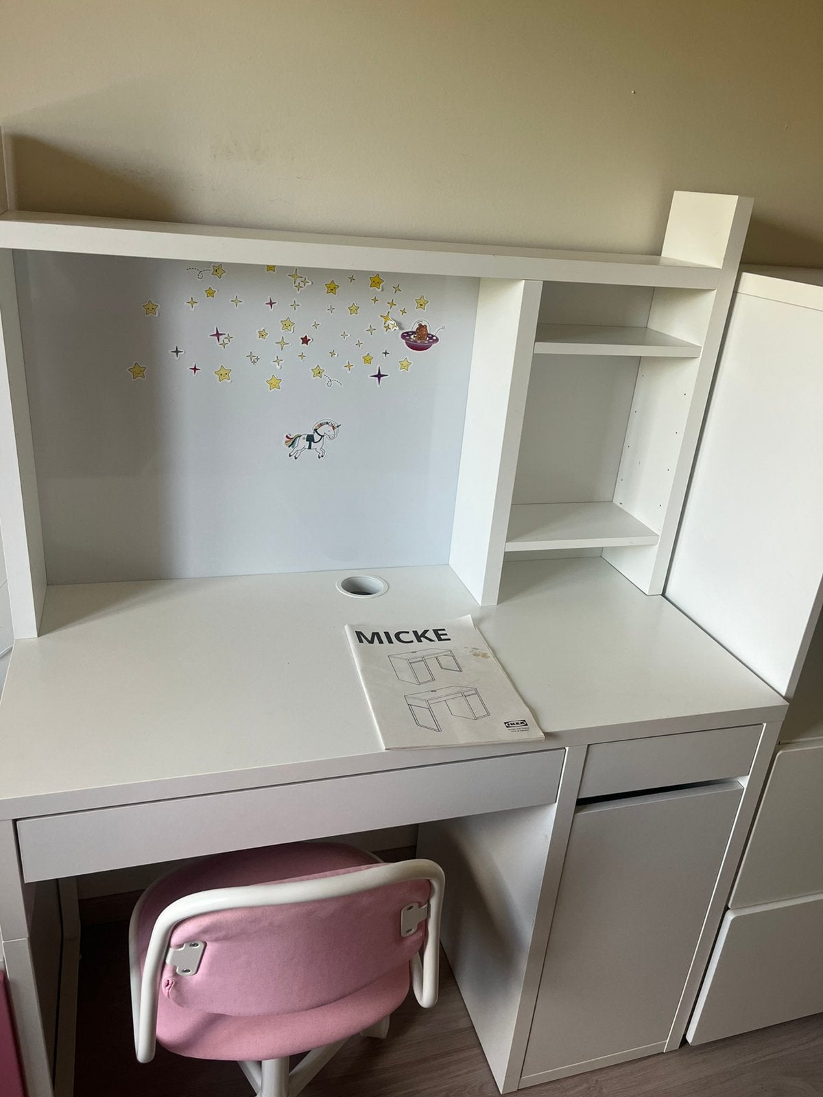 Bureau met opbouwdeel en bureaustoel, Maison & Meubles, Bureaux, Enlèvement, Utilisé, IKEA, Bureau enfant