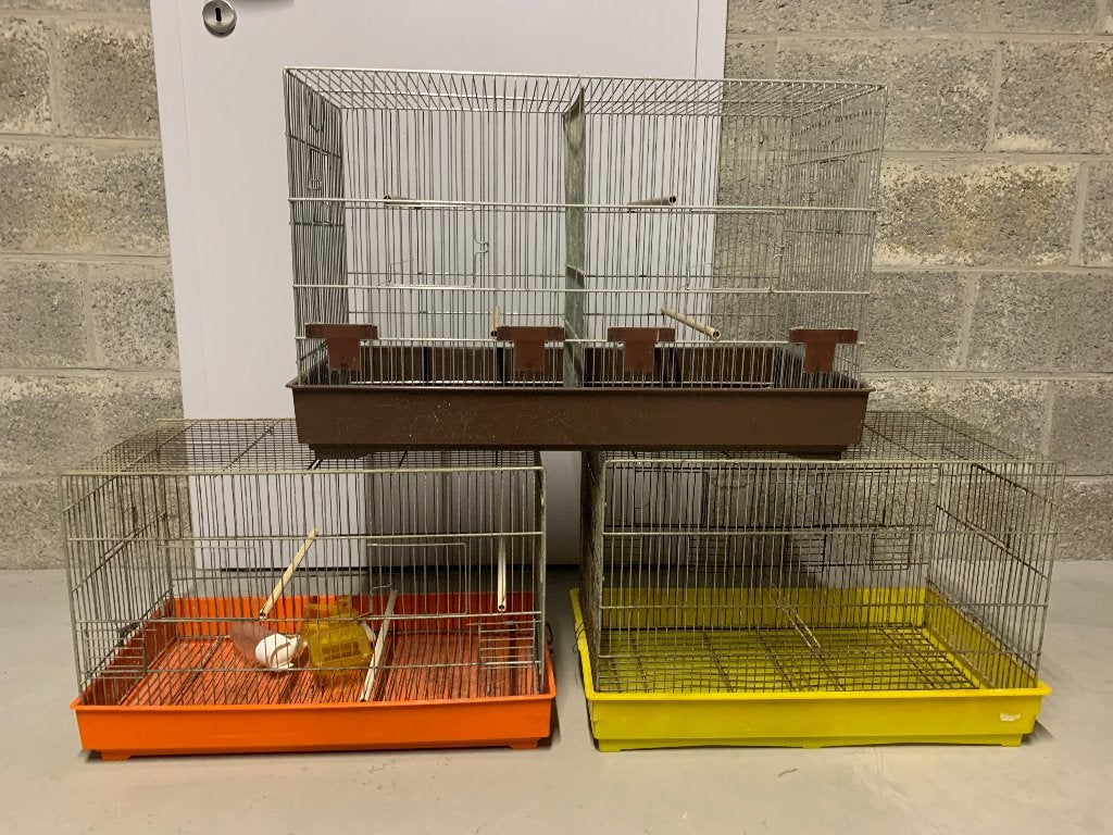 3 cages à canaris (cages d'élevage), Enlèvement, Utilisé, Métal, Cage à oiseaux
