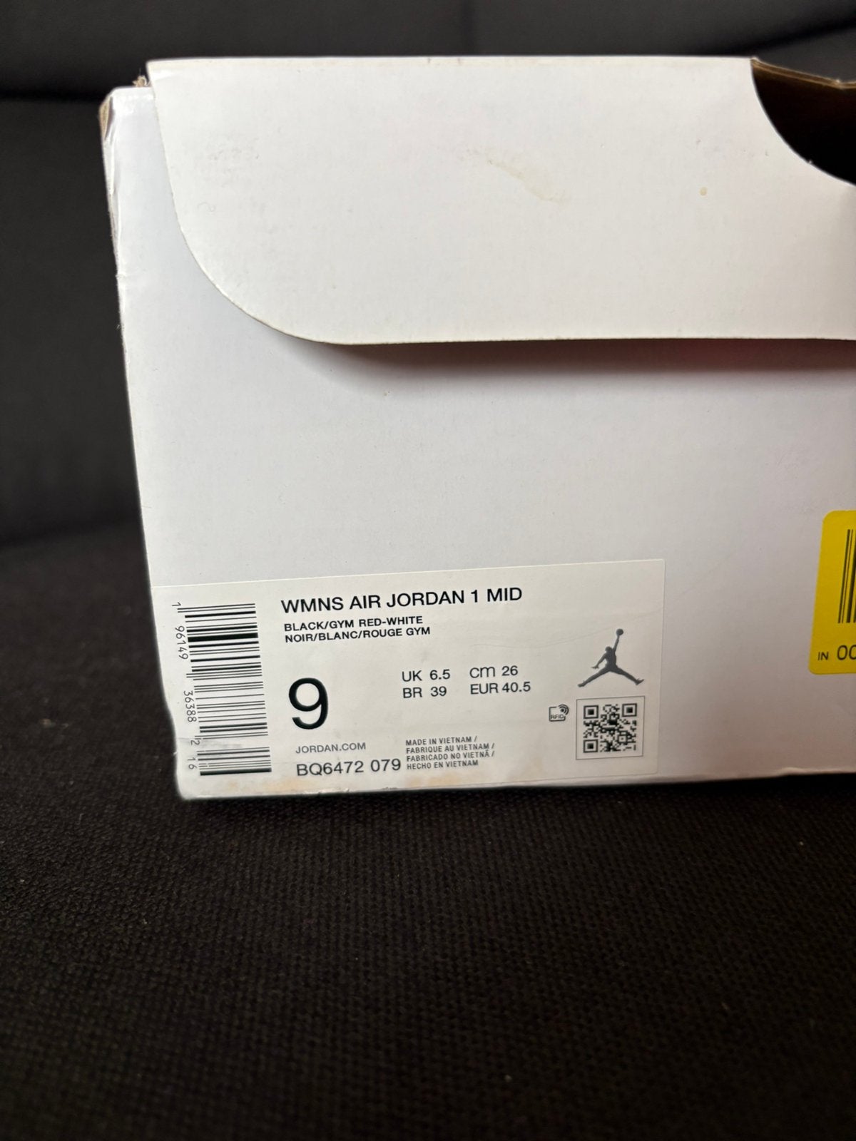 Air Jordan 1 Mid - maat 40.5, Enlèvement ou Envoi, Comme neuf, Blanc