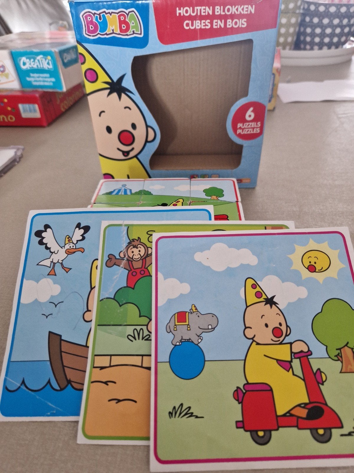 bumba houten blokken,  6 puzzels, Ophalen
