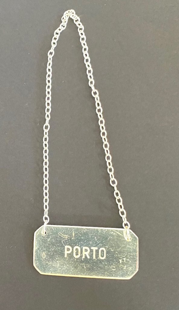 Verzilverd karaf label - decanter label - Porto, Antiek en Kunst, Ophalen of Verzenden