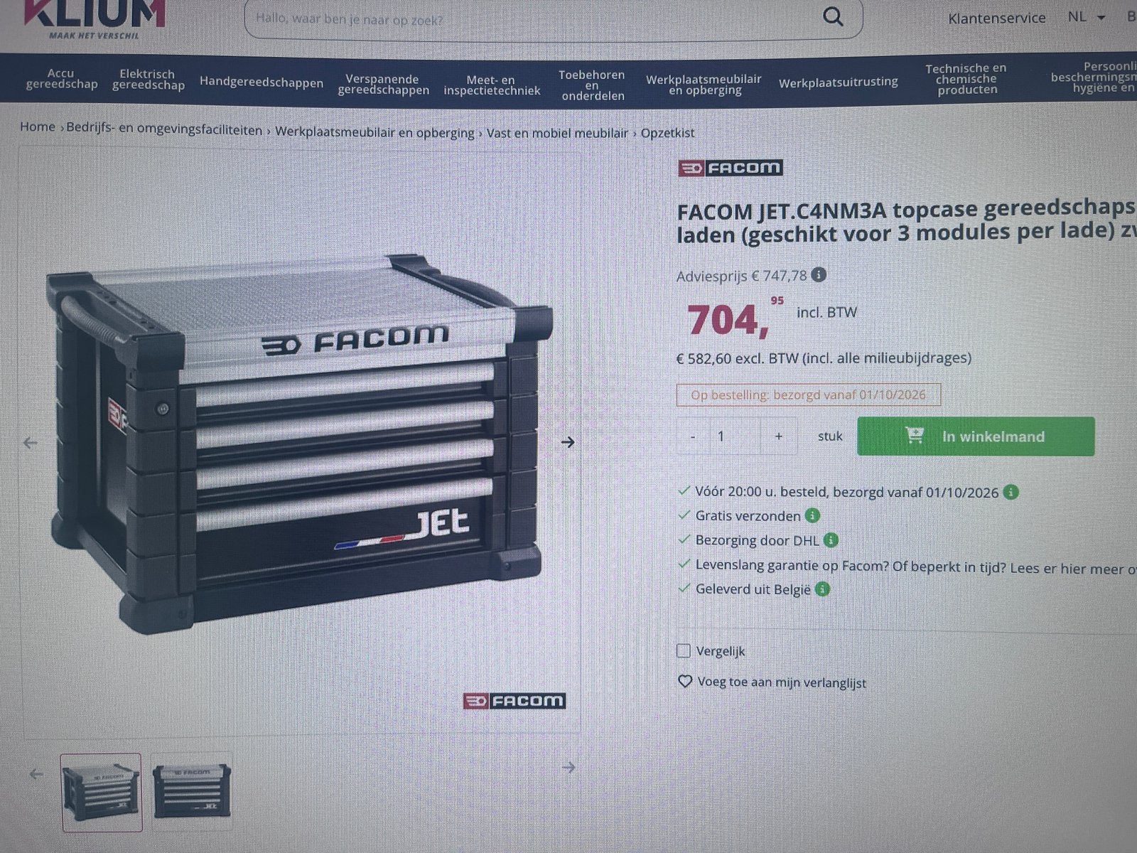 Valise à outils Facom Jet C4NM3A, Enlèvement ou Envoi, Neuf