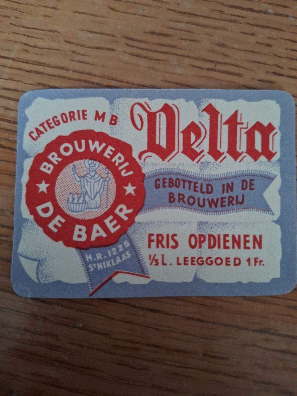 Oud bieretiket Velta brouwerij De Baer Sint Niklaas, Verzamelen, Ophalen of Verzenden