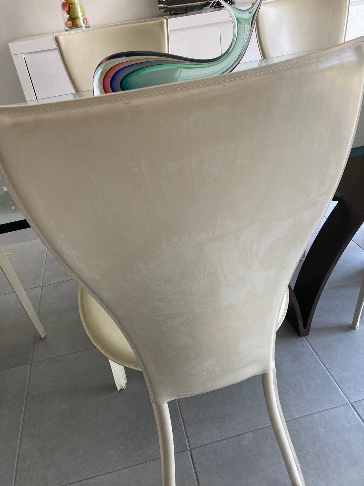 Meubels stoelen, Huis en Inrichting, Stoelen, Ophalen, Gebruikt, Overige kleuren, Leer