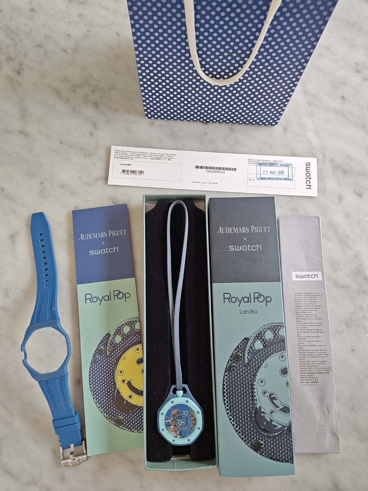 Audemars Piguet x Swatch Lan Ba –  compleet & ongedrage, Handtassen en Accessoires, Horloges | Heren, Ophalen, Swatch, Nieuw, Kunststof