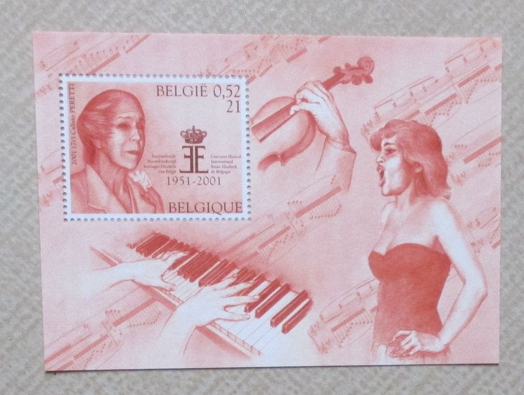 1 blokje koningin elisabeth wedstrijd, Koninklijk huis, Frankeerzegel, Ophalen of Verzenden, Zonder stempel