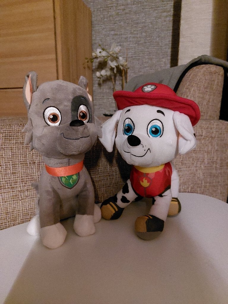 2 knuffels Paw Patrol, zo goed als nieuw, Paw Patrol, Ophalen of Verzenden, Zo goed als nieuw, Wasbaar
