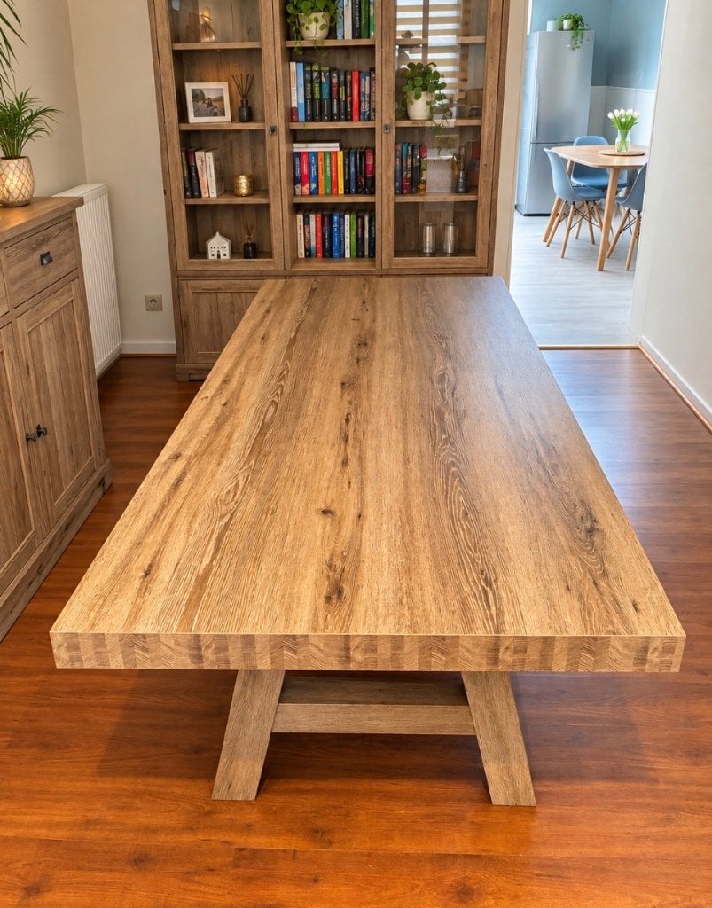 Eettafel, Huis en Inrichting, Ophalen, 100 tot 150 cm, 200 cm of meer, Zo goed als nieuw