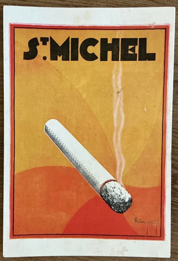 CIGARETTES ST MICHEL/PANNEAU PUBLICITAIRE/ANNÉES 1960, Enlèvement ou Envoi, Comme neuf, Panneau publicitaire