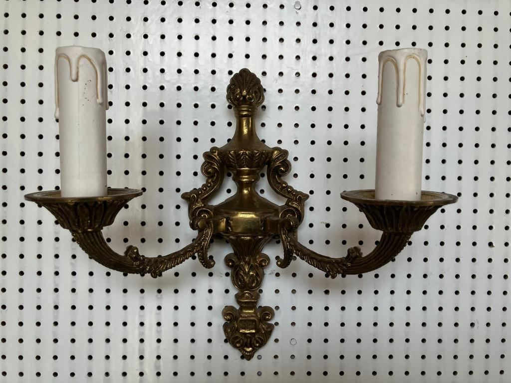 Vintage kopermessing wandlamp, Ophalen, Nieuw, Metaal, Franse Louis-stijlen