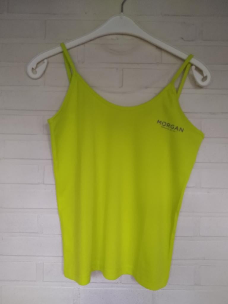 Fluogeel (sport)topje Morgan de Toi (3 Suisses), maat 42/44, Ophalen, Geel, Maat 42/44 (L), Zo goed als nieuw