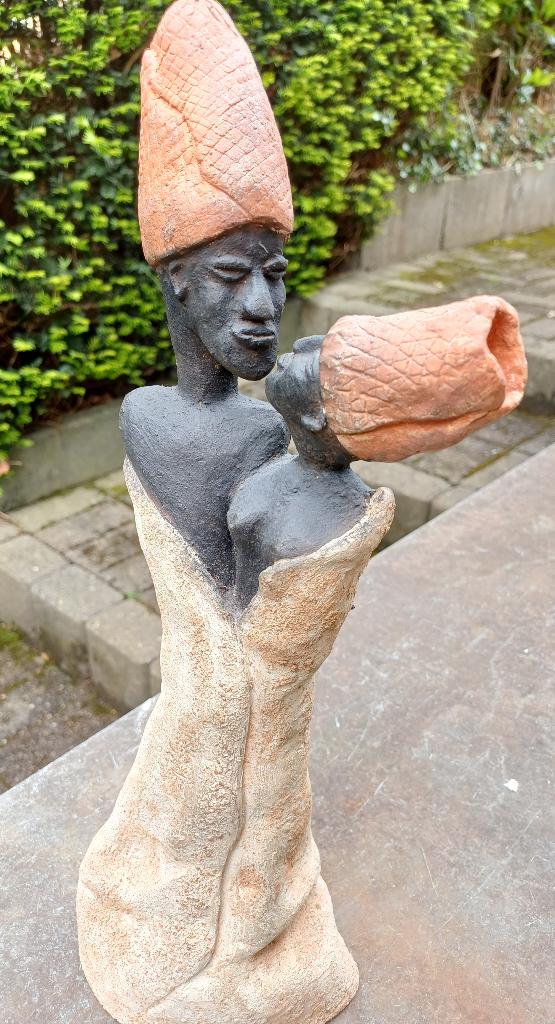 Afrikaans geïnspireerd terra cotta beeldje, Antiek en Kunst, Ophalen