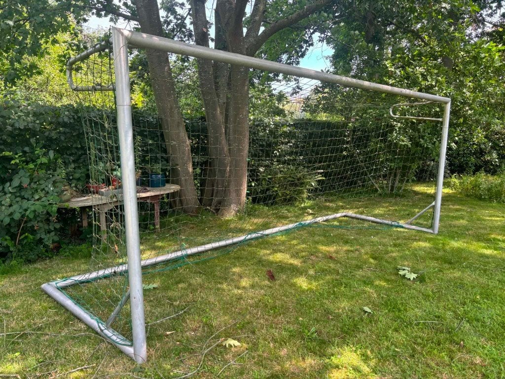 voetbalgoal aluminium 5meter, Sport en Fitness, Voetbal, Ophalen, Gebruikt