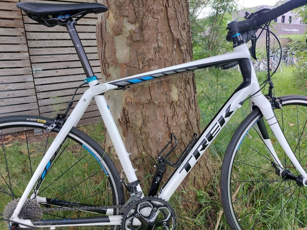 Koersfiets TREK, Fietsen en Brommers, Ophalen, Gebruikt, 10 tot 15 versnellingen, Velgrem